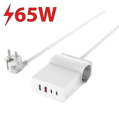 Ładowarka sieciowa 4SMARTS Power Strip Desk GaN 65W Biały