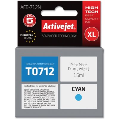 Tusz ACTIVEJET do Epson T0712 / T0892 / T1002 Błękitny 15 ml AEB-712N