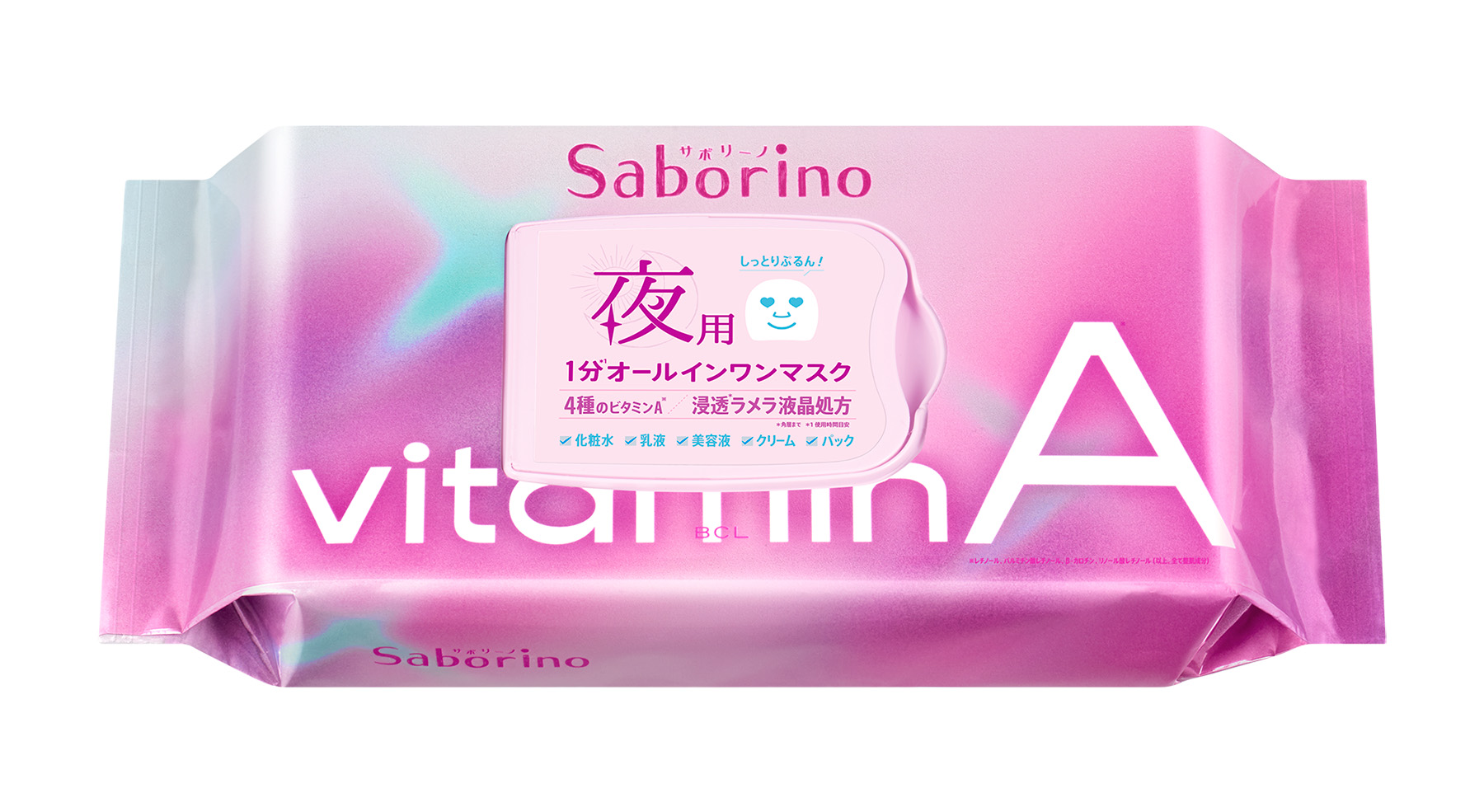 BCL Saborino maska z witaminą A do twarzy na noc, 30 szt./1 opak.