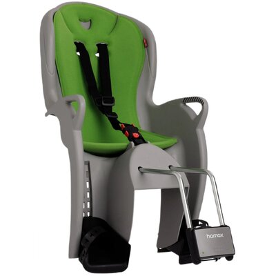 Fotelik rowerowy HAMAX Kiss Tylny Rura podsiodłowa 22kg Szaro-zielony