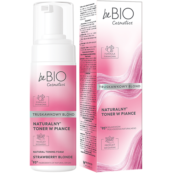 beBIO toner w piance truskawkowy blond, 120 ml