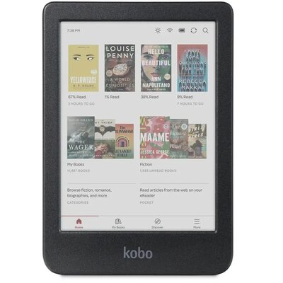 Czytnik e-booków KOBO Clara Colour 6", Podświetlany ekran, Wi-Fi, Bez reklam Czarny