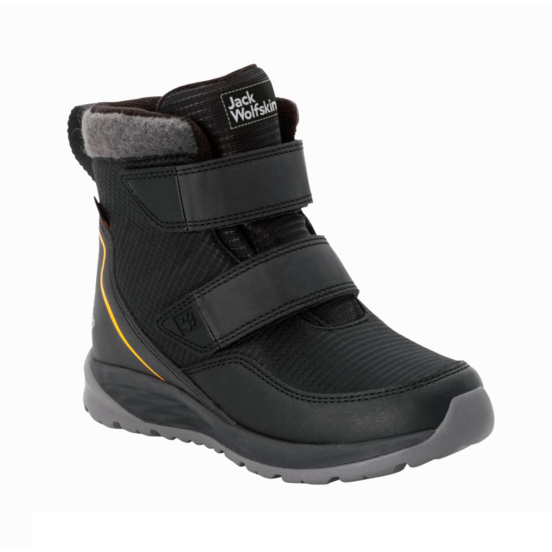 Buty zimowe dla dzieci Jack Wolfskin POLAR BEAR TEXAPORE MID VC K phantom / burly yellow XT - 34