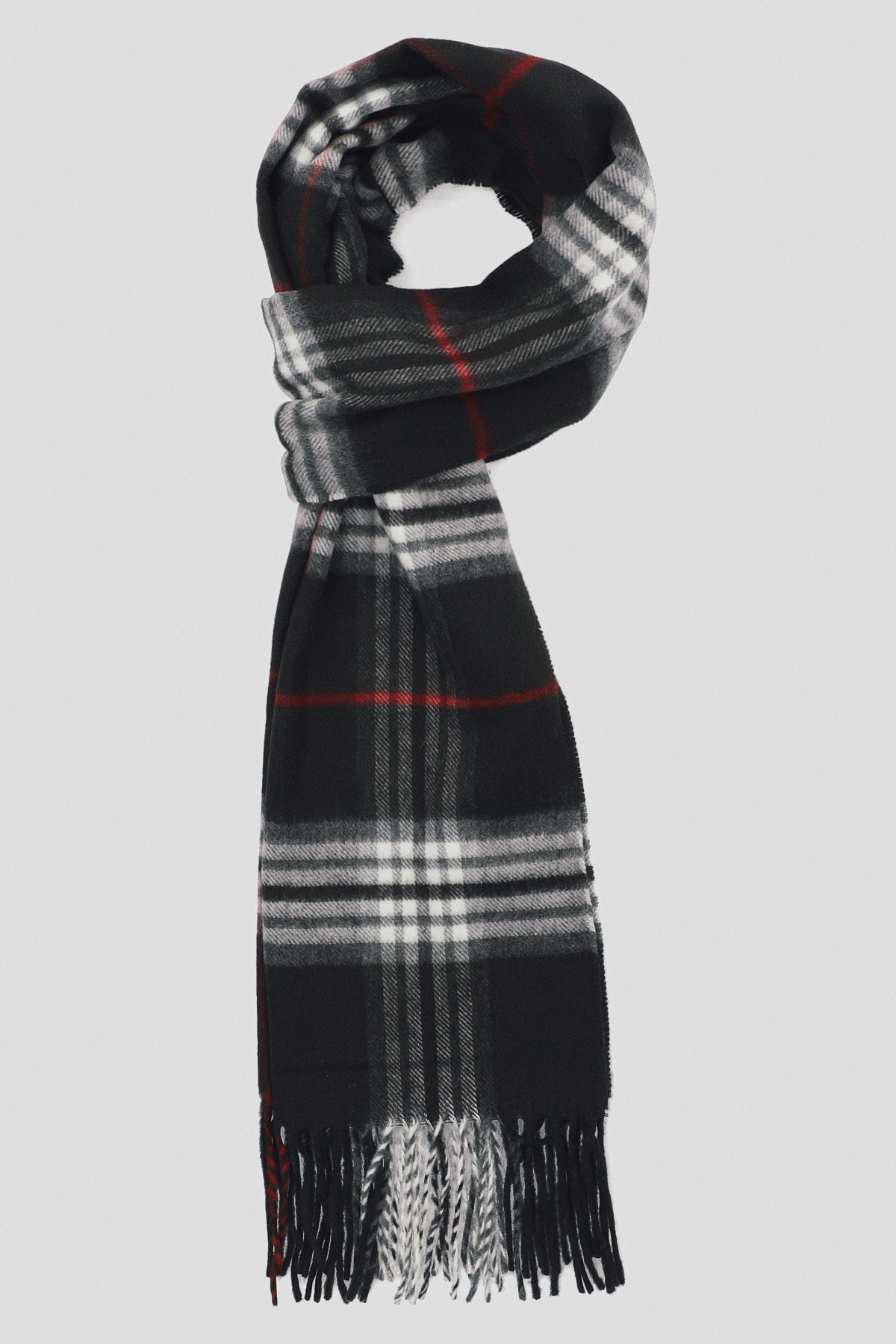 Lancerto Szal Czarny w Kratę Tartan Unisex