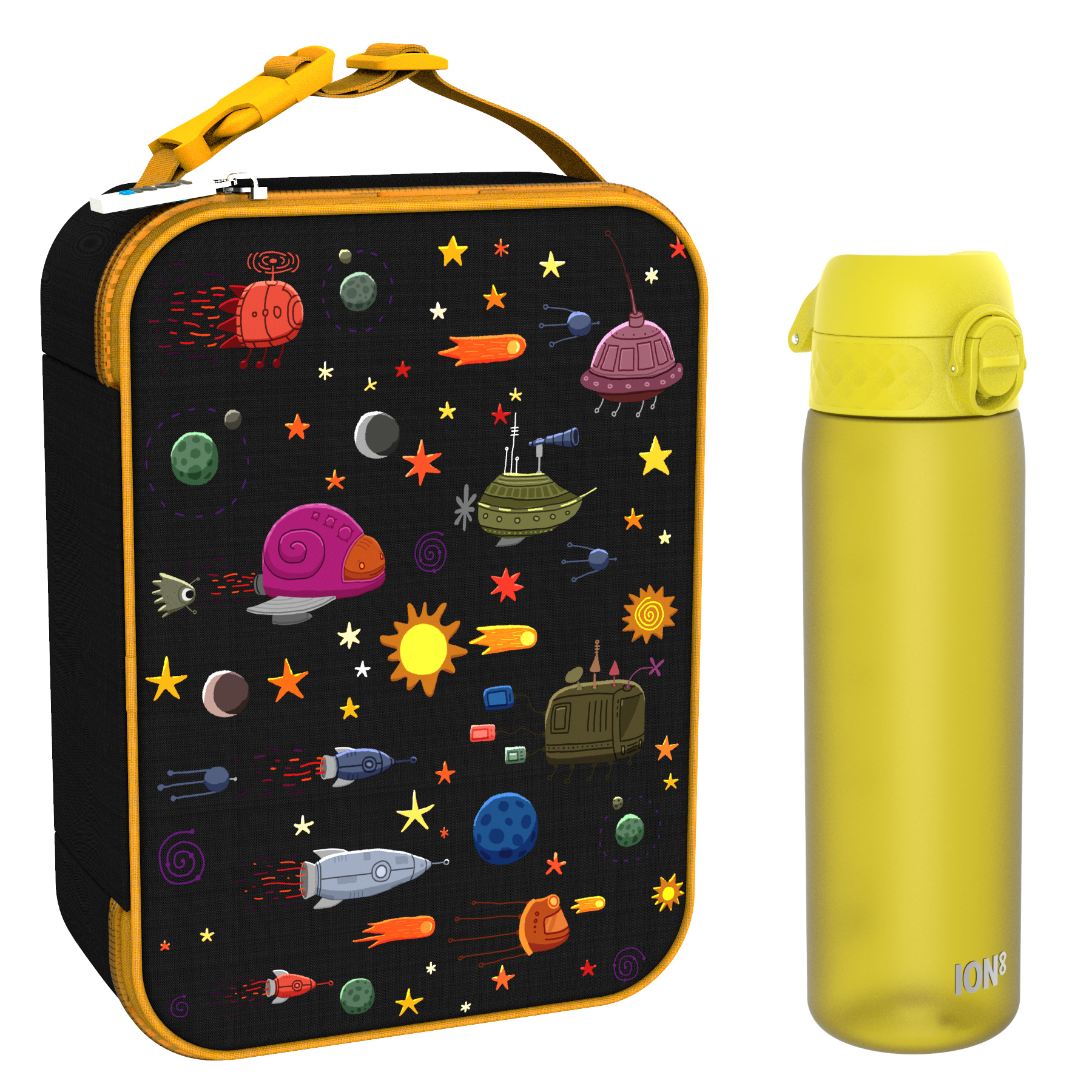 Ion8 zestaw: lunchbag Planety, 1 szt. + bidon na wodę, poj. 0,6 l, 1 szt.