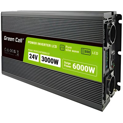 Przetwornica GREENCELL INVGC24P3000LCD 24V/230V 3000W/6000W