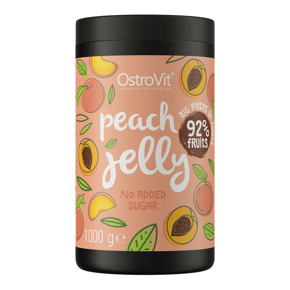 OstroVit Peach Jelly Owoce w żelu 1000 g o smaku brzoskwiniowym