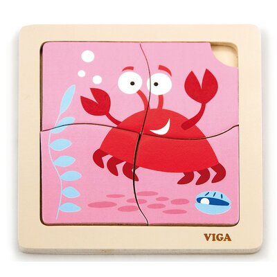Puzzle VIGA Na podkładce: Krab 50146 (4 elementy)
