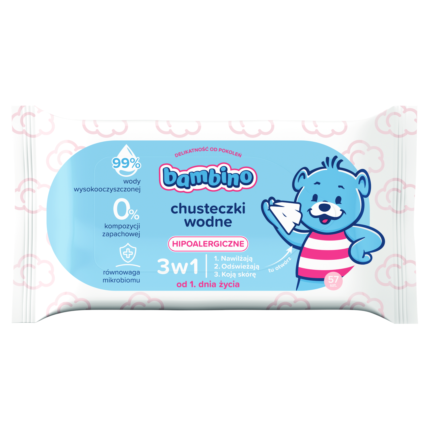 Bambino chusteczki wodne, 57 szt./1 opak.