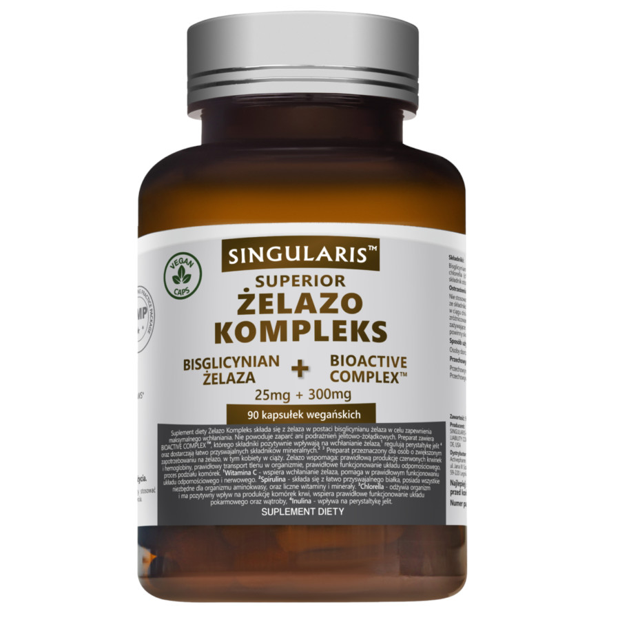 Singularis Superior Żelazo Kompleks 25 mg + 300 mg suplement diety, 90 kaps./1 opak.