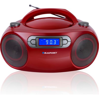 Radioodtwarzacz/Bombox BLAUPUNKT BB18RD Czerwony, Odtw. CD, CD-R, CD-RW, Wejście USB/AUX, Tuner FM, Zasilanie Bateryjno-Sieciowe