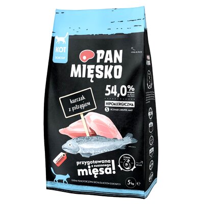Karma dla kota PAN MIĘSKO Kurczak z pstrągiem S 5 kg