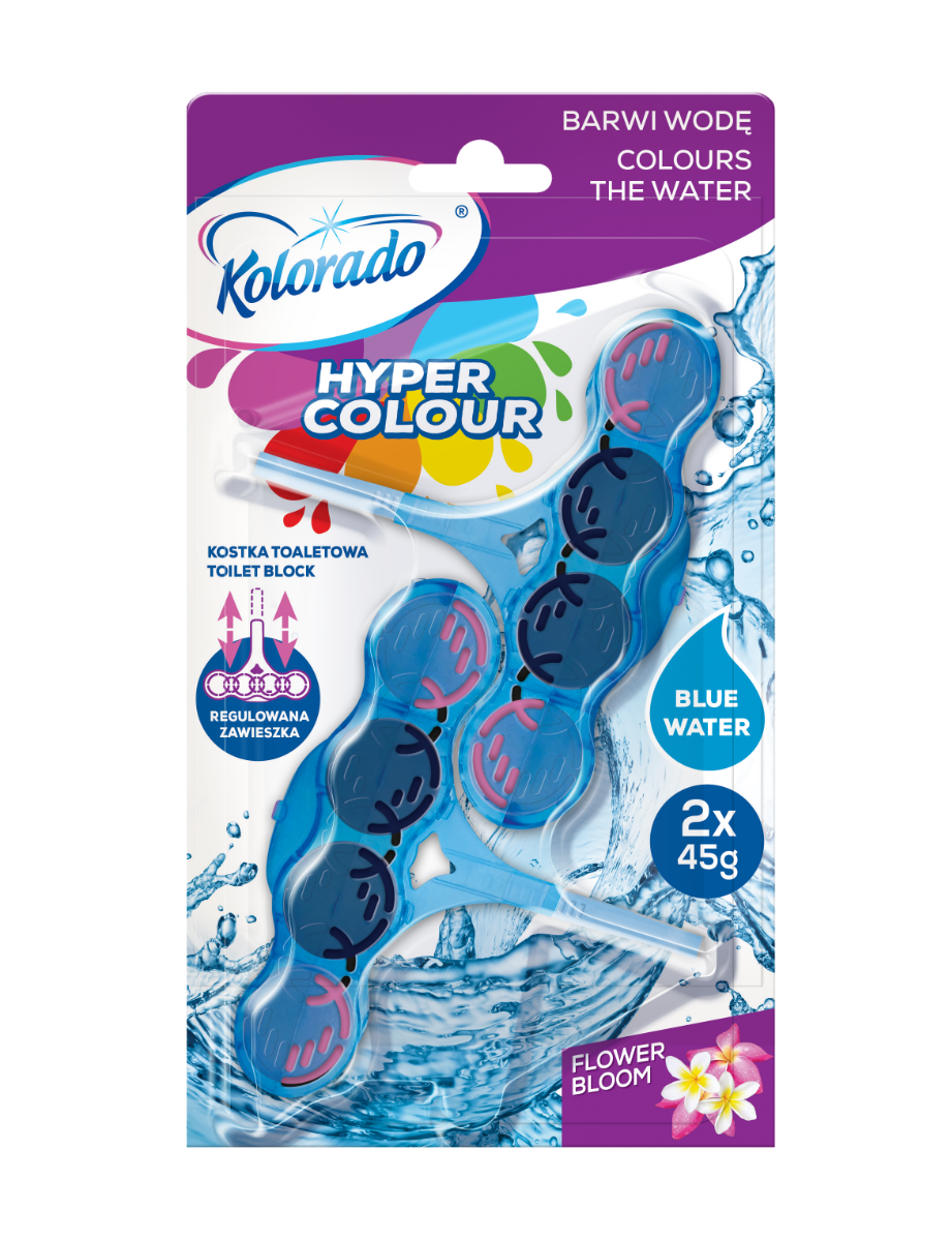 Kolorado Hyper Clean kostka do WC Blue Flower Boom, 3 x 45 g