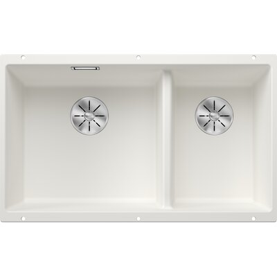 Zlewozmywak dwukomorowy BLANCO Subline 430/270-U 523155 Biały  46x75.5