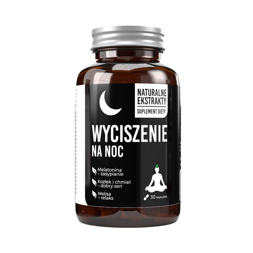Noble Health Wyciszenie na noc suplement diety z ekstraktami roślinnymi wspomagające wyciszenie oraz ułatwiające zasypianie, 30 kaps./1 opak.
