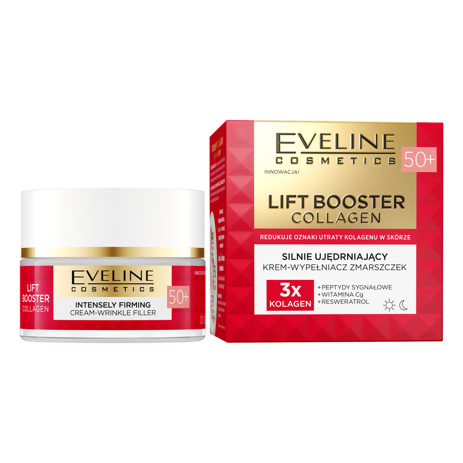 Eveline Cosmetics Lift Booster Collagen silnie ujędrniający krem-wypełniacz zmarszczek do twarzy 50+, 50 ml