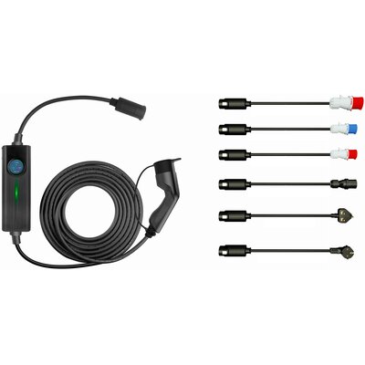 Mobilna Stacja Ładowania Platinet EV 32A 16kW z zestawem 6 Adapterów