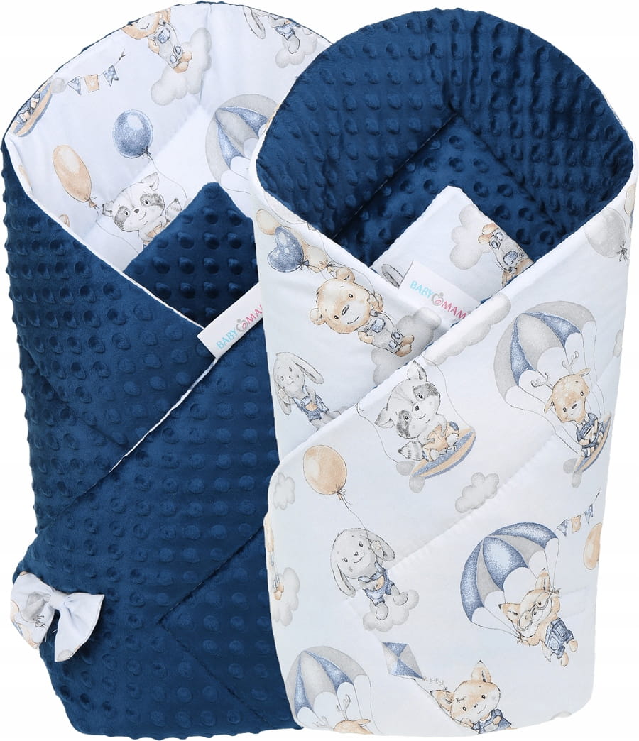 Babymam rożek becik niemowlęcy otulacz minky 80x80