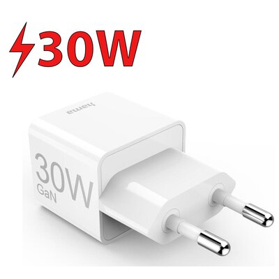 Ladowarka sieciowa HAMA Mini Gan 30W Biały