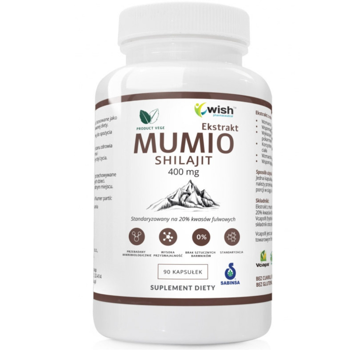 Wish Mumio Shilajt 400 mg suplement diety, 90 kaps./1 opak.