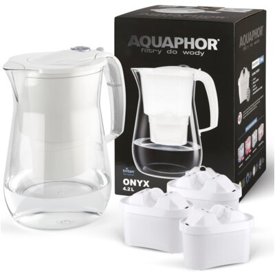 Dzbanek filtrujący AQUAPHOR Onyx Biały + 3 wkłady B100-25 Maxfor Mg