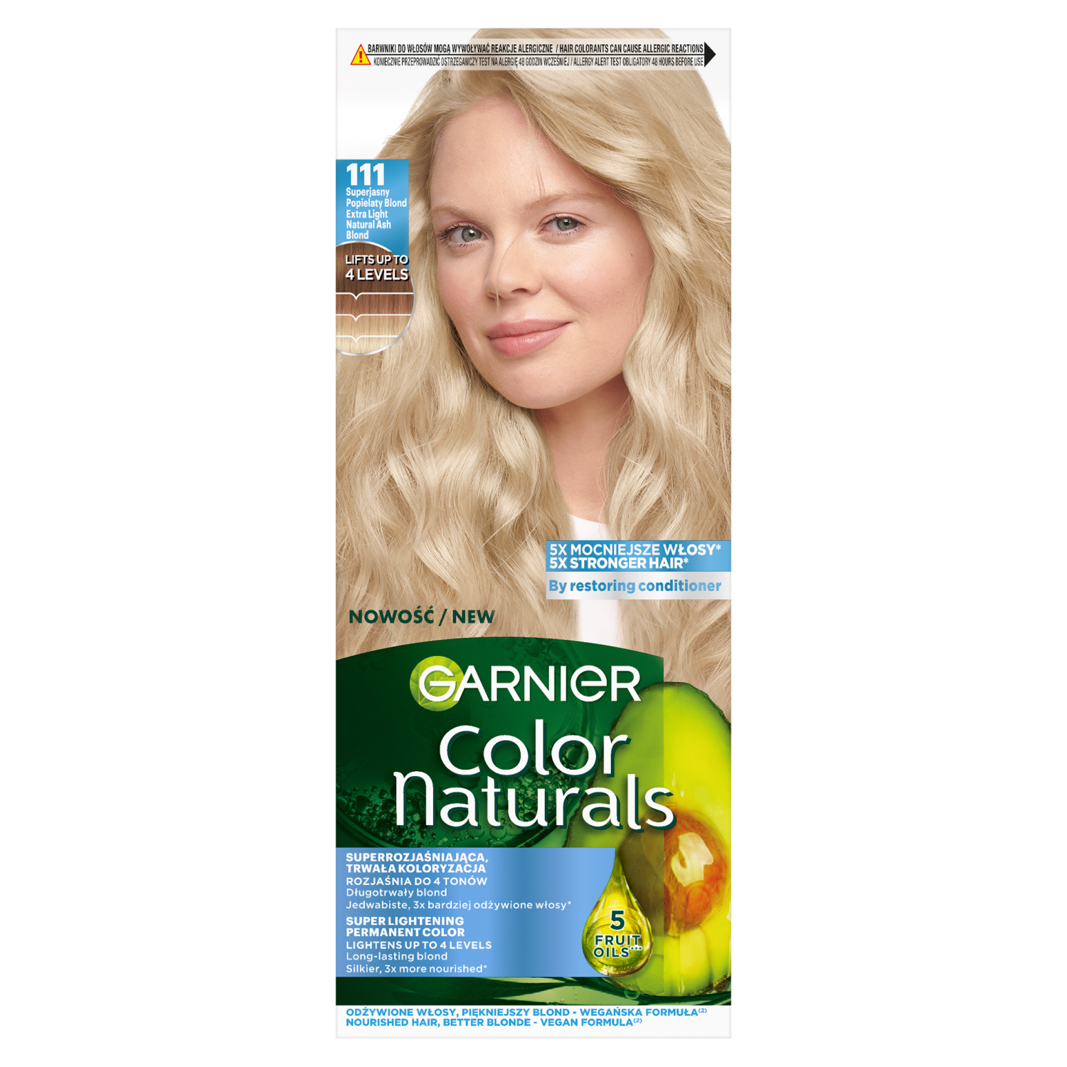 Garnier Color Naturals Créme odżywcza farba do włosów 111 superjasny popielaty blond, 1 opak.