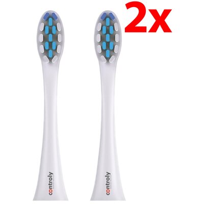 Oryginalna końcówka szczoteczki CONTROLY Supersonic średnie białe (2 szt.) (Delikatne dla zębów)