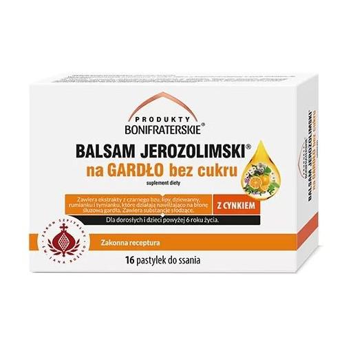 Balsam Jerozolimski na gardło bez cukru, 16past. do ssania