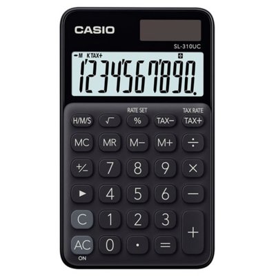 Kalkulator CASIO SL-310UC-BK Zasilanie bateryjno-słoneczne, 4 pamięci Czarny