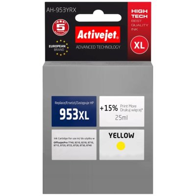 Tusz ACTIVEJET do HP 953 XL F6U18AE Żółty 25 ml AH-953YRX