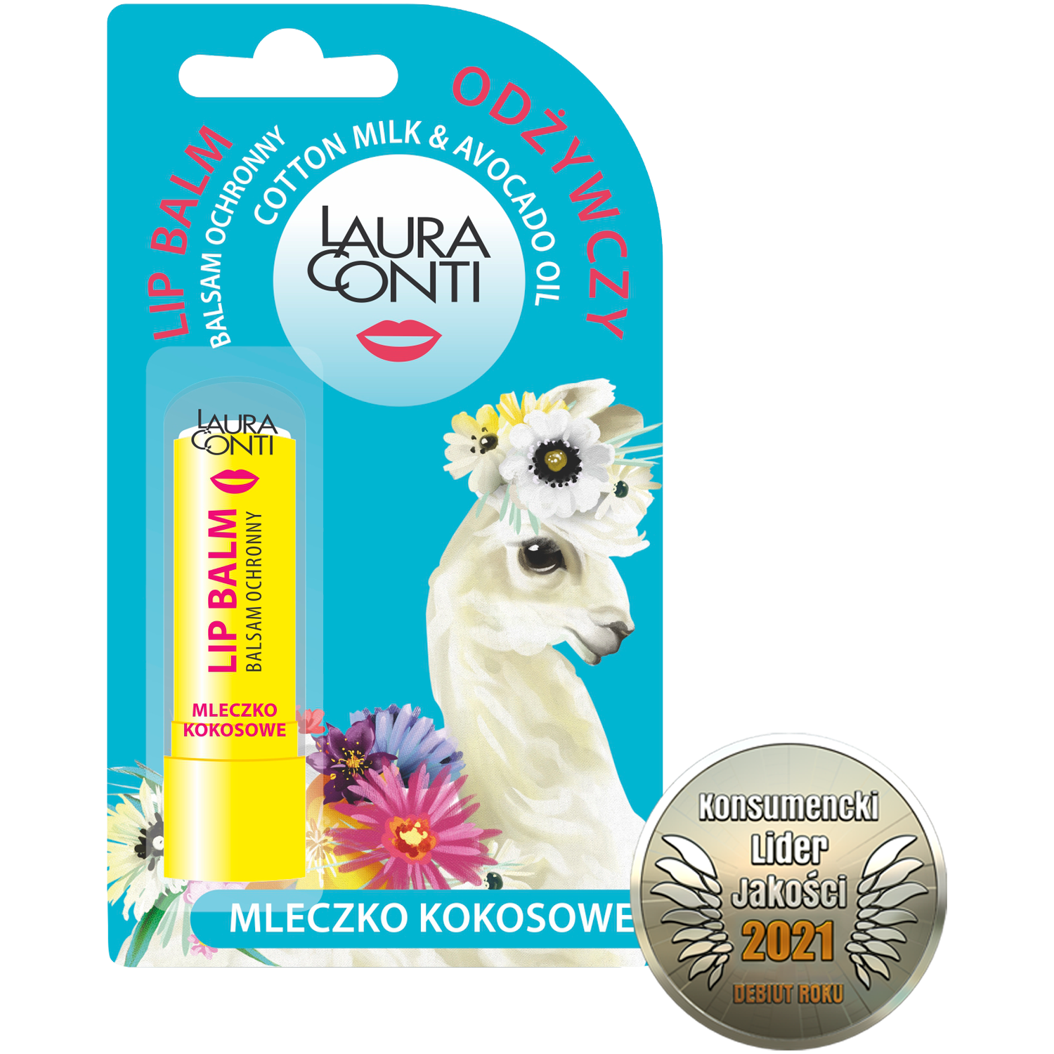 Laura Conti Mleczko Kokosowe deserowy balsam ochronny do ust, 4,8 g