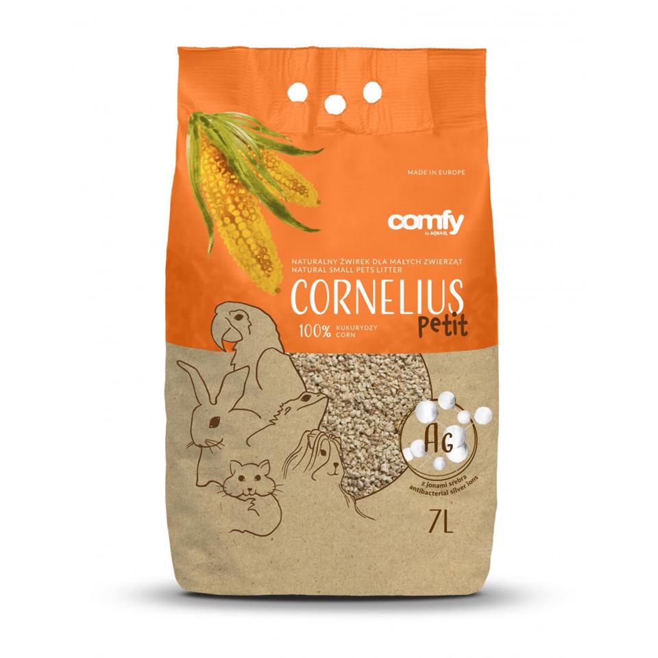 COMFY Żwir kukurydzuany z jonami srebra Cornelius 7l Petit Silver