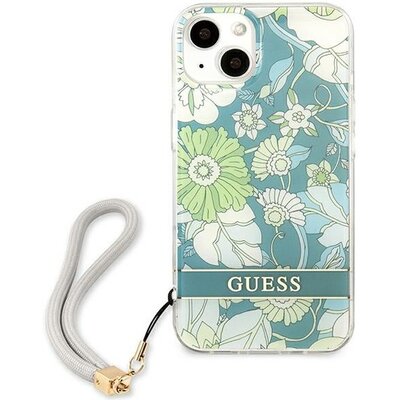 Etui GUESS Flower Strap do Apple iPhone 13 Zielony