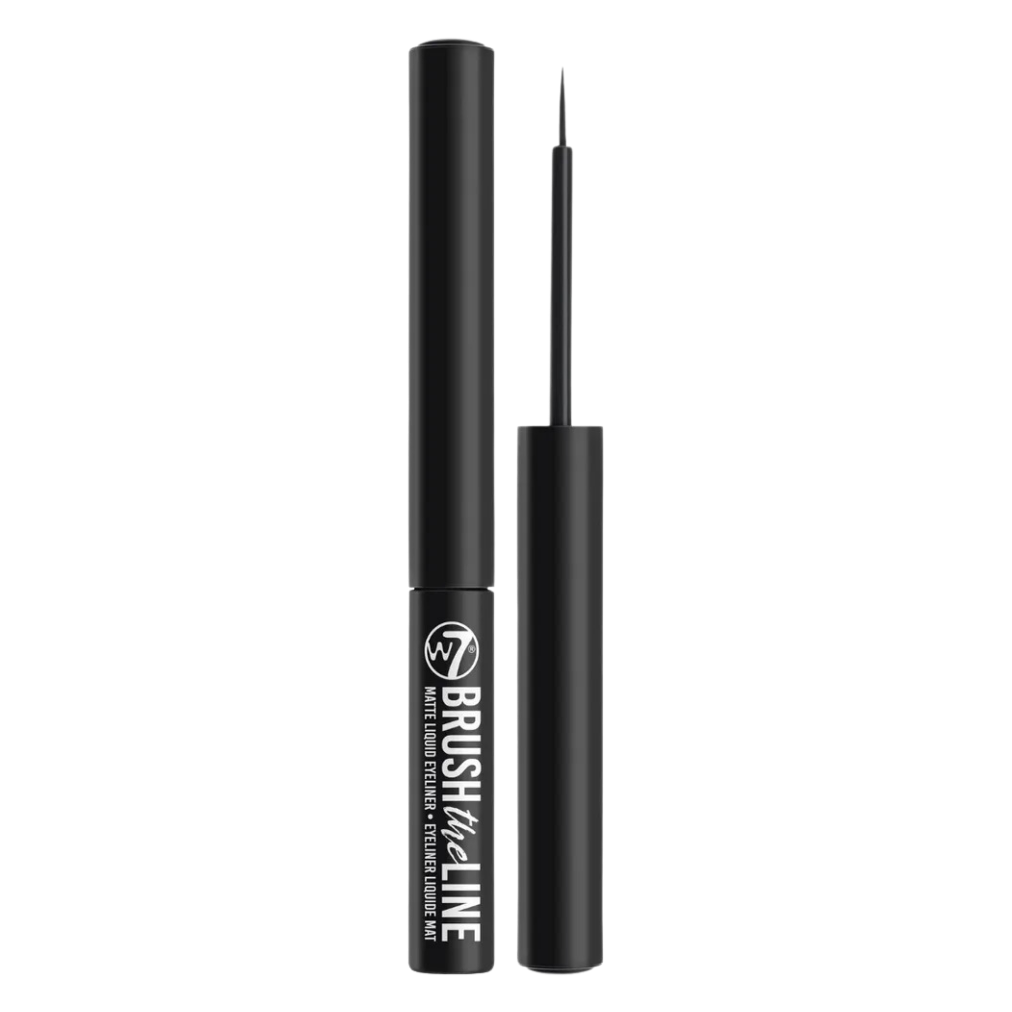 W7 Brush The Line matowy eyeliner w płynie Black, 3,3 ml