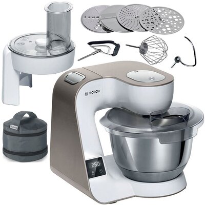 Robot kuchenny planetarny BOSCH MUM5XW10 1000W z wbudowaną wagą i timerem, rozdrabniaczem