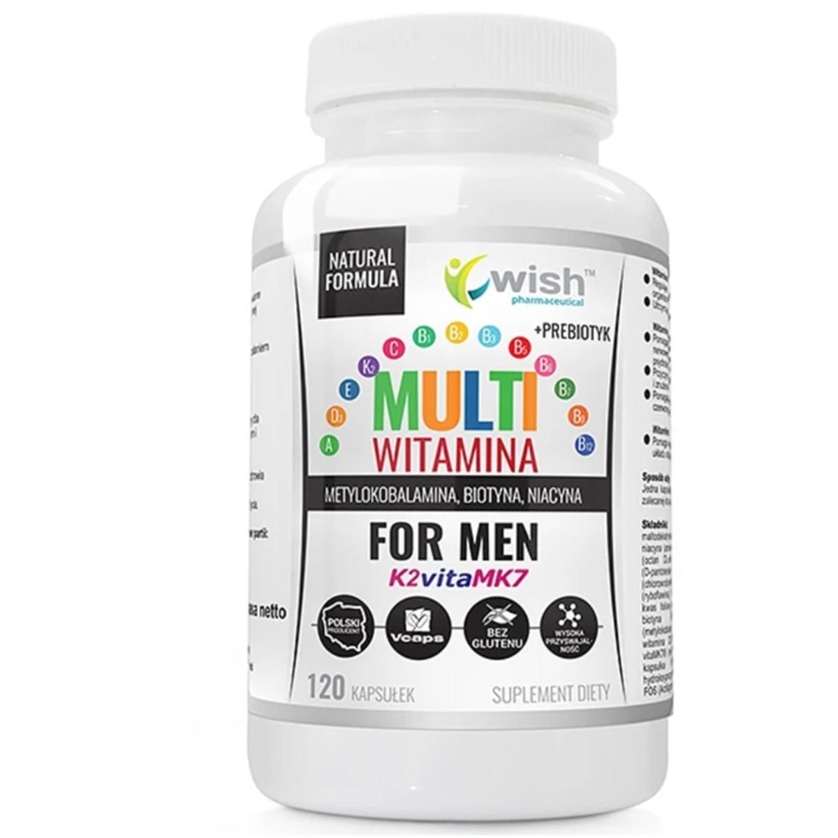 Wish Multiwitamina Complex dla mężczyzn suplement diety, 120 kaps./1 opak.