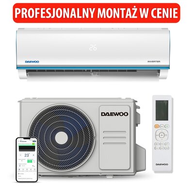 Klimatyzator Split, Pompa ciepła powietrze - powietrze DAEWOO SAF18M1WR30 z usługą montażu
