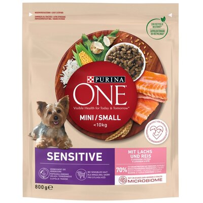Karma dla psa PURINA ONE Sensitive Mini/Small z łososiem i ryżem 800 g