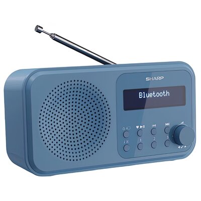 Radio SHARP DR-P420 Niebieskie, Przenośne, Bluetooth, Tuner FM/DAB/DAB+, Alarm, Drzemka, Zasilanie Bateryjno-Sieciowe