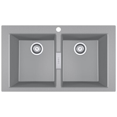 Zlewozmywak dwukomorowy FRANKE Sirius S2D 620 143.0618.701 Kamienny szary 50x86