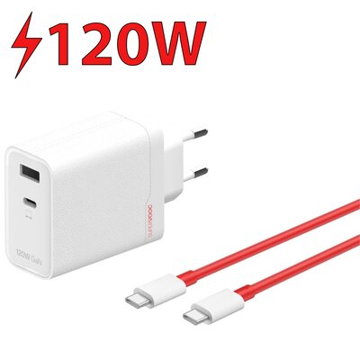 Ładowarka sieciowa ONEPLUS Charger SuperVooc 120W Biały + Kabel USB-C - USB-C