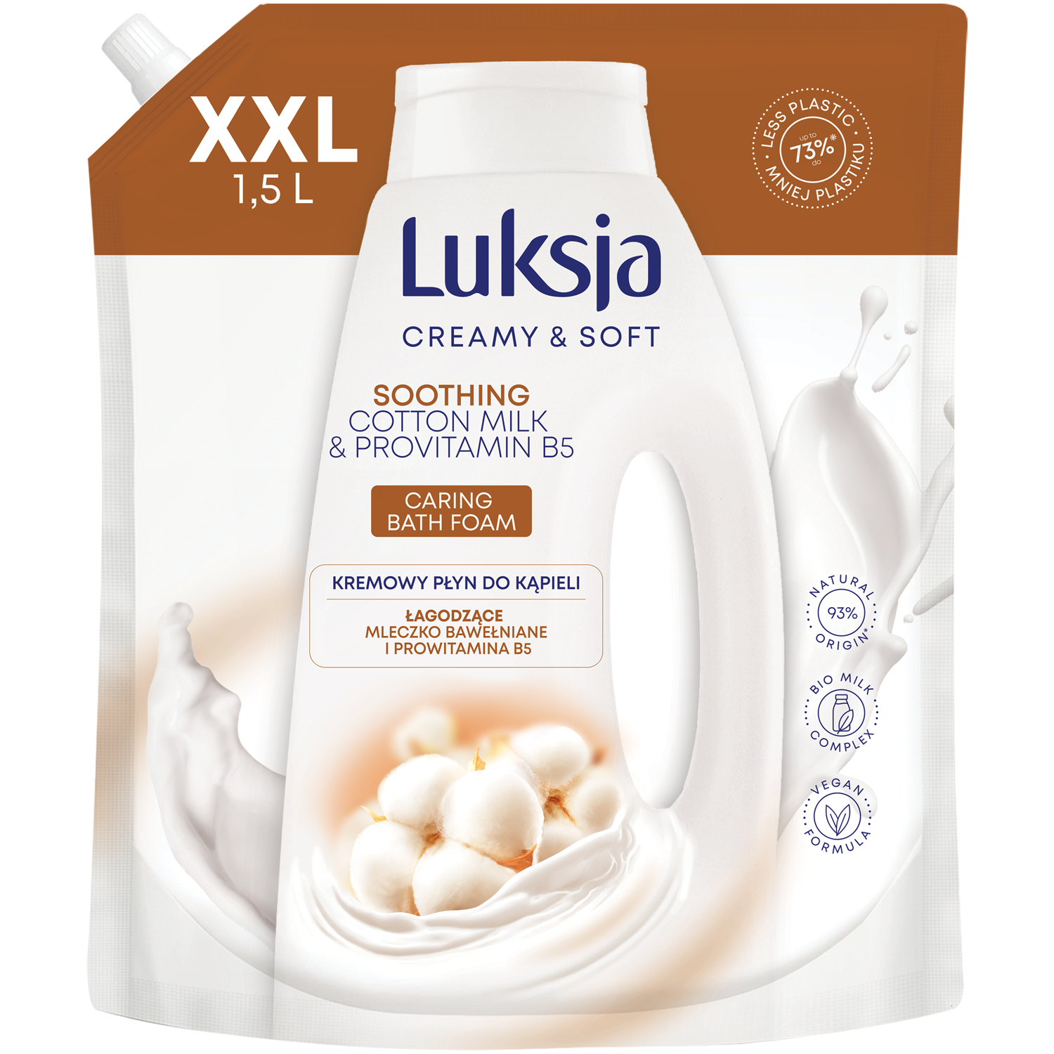 Luksja Creamy&Soft zapas kremowego płynu do kąpieli, 1500 ml