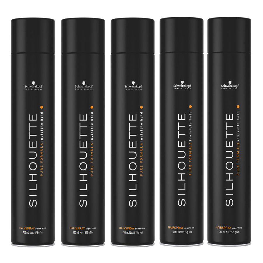 Schwarzkopf Professional Silhouette Super Hold zestaw: bardzo mocny lakier do włosów, 5x750 ml