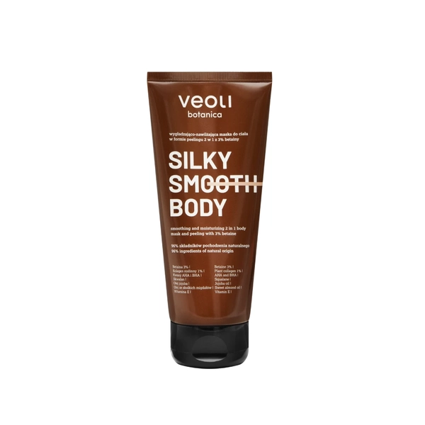 Veoli Botanica Silky Smooth Body wygładzająco-nawilżająca maska do ciała w formie peelingu, 180 ml