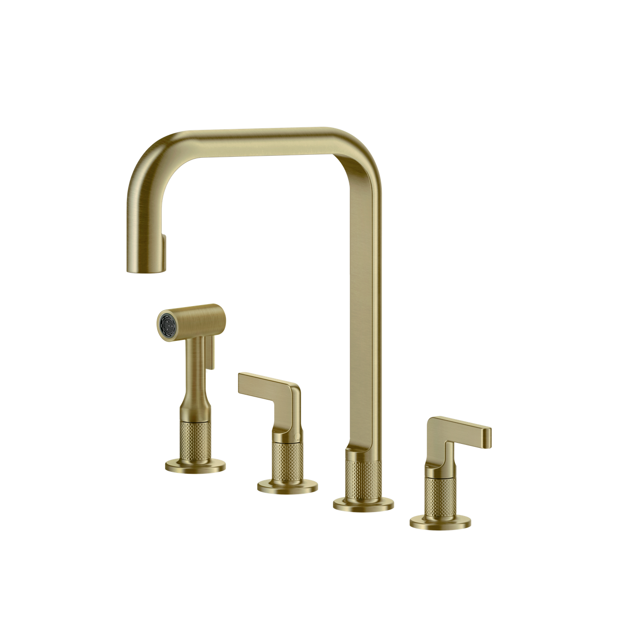 Gessi - Bateria kuchenna Inciso wyciągana wylewka 58703 Mosiądz szczotkowany PVD