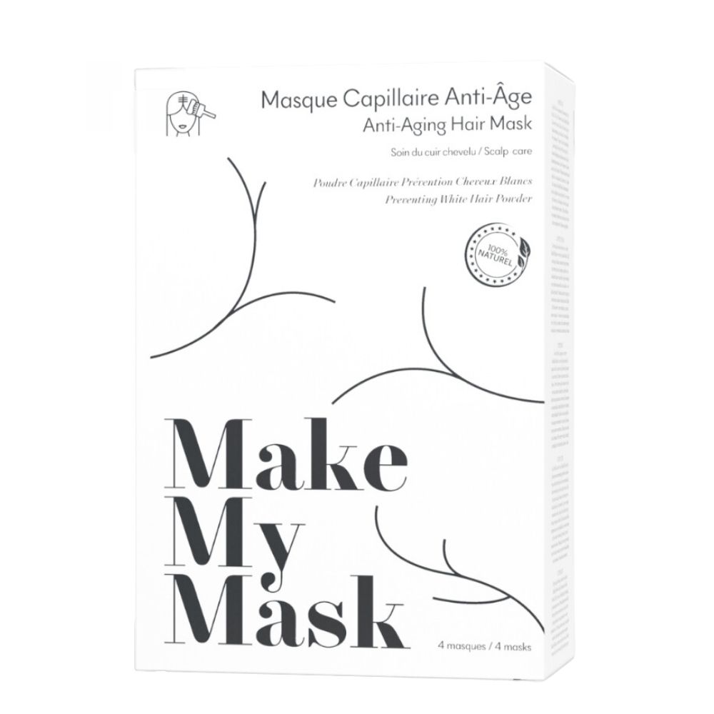 MakeMyMask maska do skóry głowy przeciw siwieniu włosów, 4 szt./1 opak.