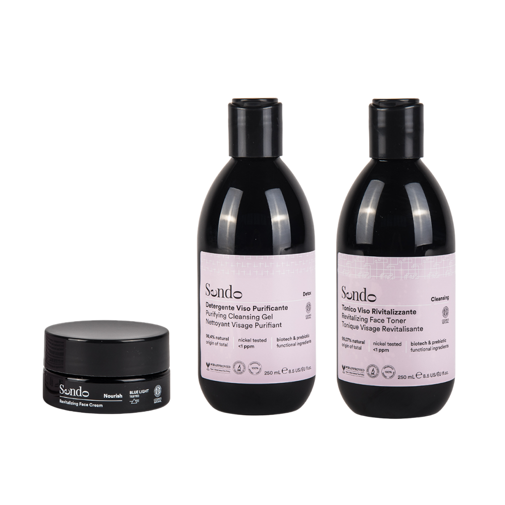 Sendo Skin Care zestaw do pielęgnacji twarzy: żel, 250 ml + tonik, 250 ml + krem, 30 ml