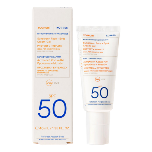 Korres ochronny krem-żel do twarzy i pod oczy SPF50, 40 ml