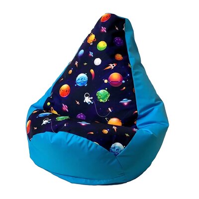 Pufa worek GO GIFT Gruszka Kosmos XL Niebieski 130 x 90 cm