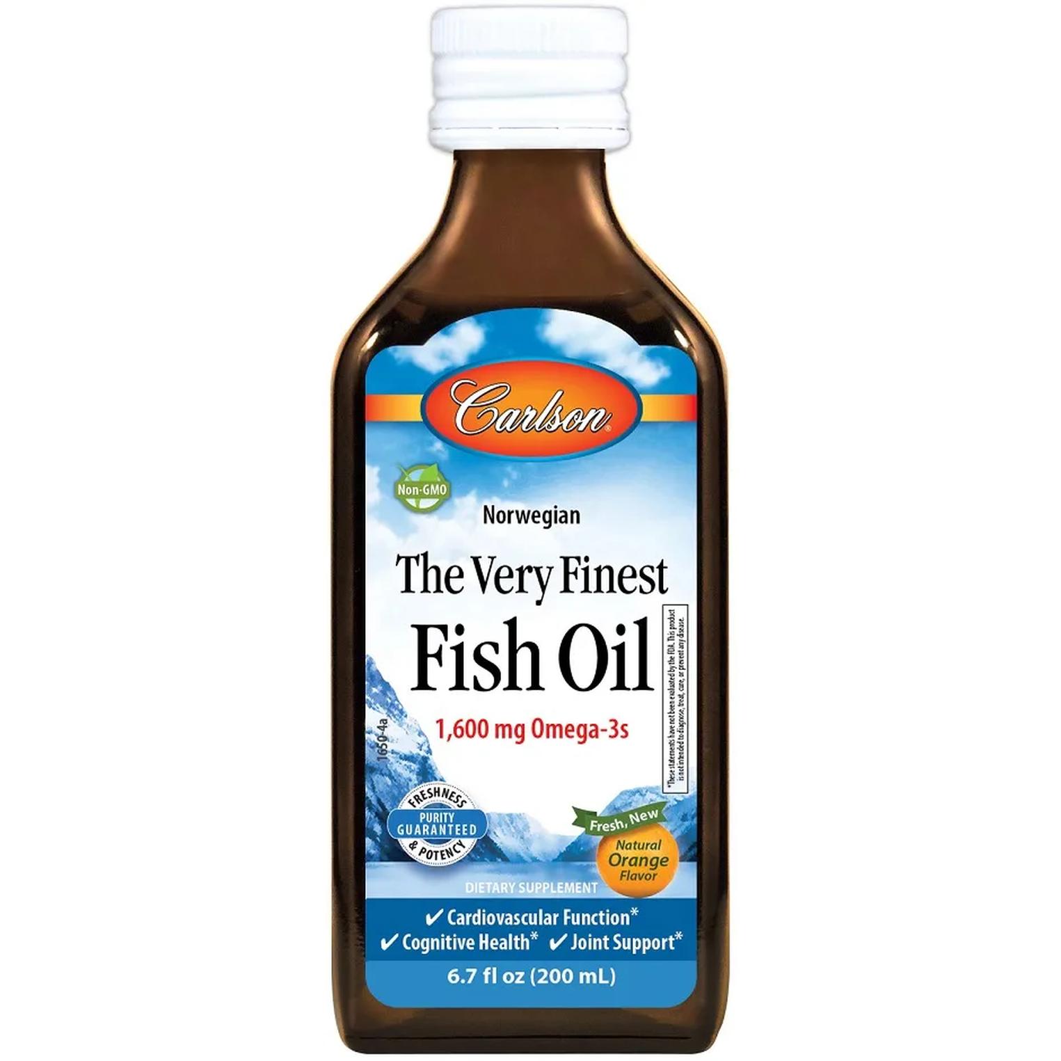 Carlson Labs The Very Finest Fish Oil suplement diety, Cytryna, 200 ml